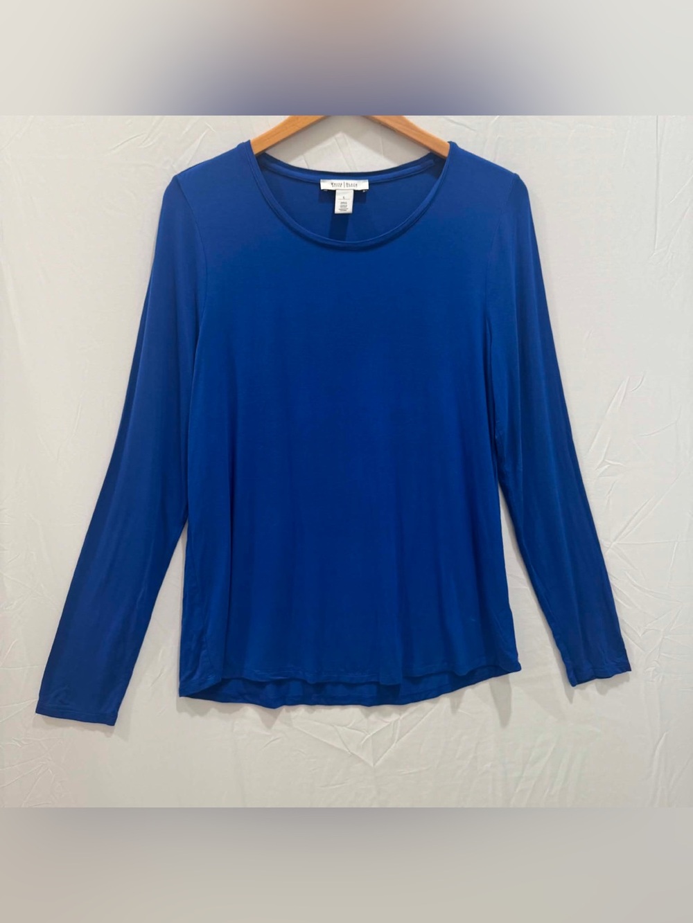 White House Black Market Womens Long Sleeve Crewneck Top - Blue L
